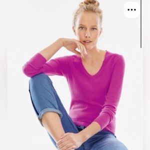 Pure Collection Cashmere Slim Fit V Neck Sweater Size 4